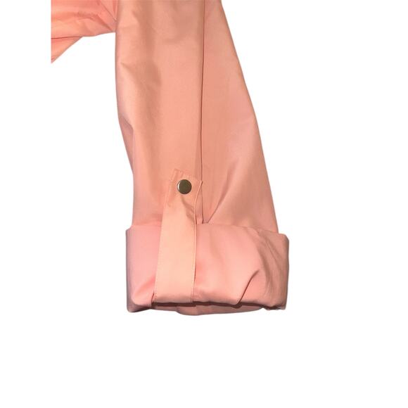 White House Black Market Pink Hooded Anorak Jacket Sz M Lightweight Utility Coat - Picture 6 of 6